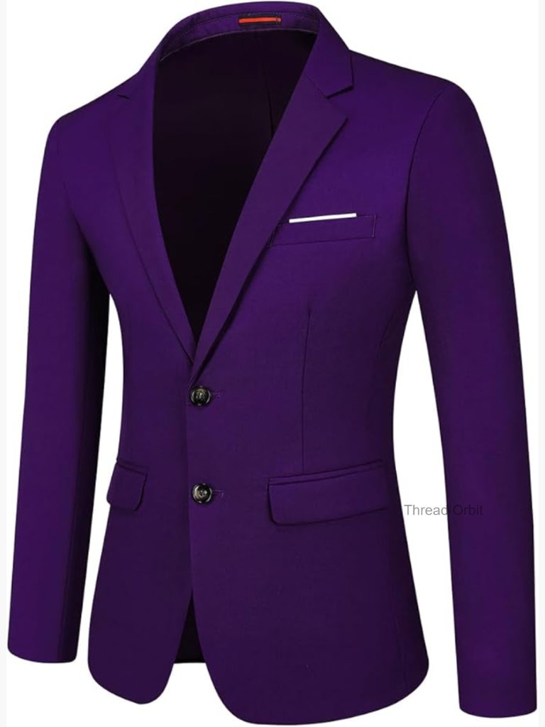 Slim Fit Sport Coat Blazer For Men Wedding Business Casual Polyester